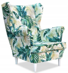 ARI PRINT Skandinaavia k&otilde;rvaklappidega tugitool Family Furniture monstera roheline valge