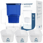 Wessper aquamax klaasist filterkannu 3.3l + 10x Wessper aquamax filter