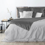 Eurofirany satiinist puuvillane voodipesukomplekt Nova3 Steel, 140x200, 2-osaline, hall