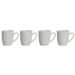 Mug - DKD Home Decor - 4 tk - Portselan - Valge - Kaasaegne disain