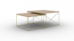 2 kohvilaua komplekti ADRK Furniture Licco, pruun/kuldne
