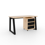 Kirjutuslaud ADRK Furniture Iwo I, pruun/must