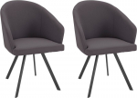2 tooli komplekt Notio Living Benji, hall/must