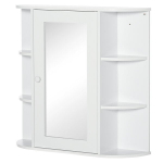 Peegelkapp Vannitoakapp, 8 laekaga, peegeluksed, veekindel, 66 cm x 17 cm x 63 cm, Valge