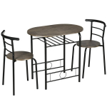 Bistrokomplekt S&ouml;&ouml;gilaud K&ouml;&ouml;gilaud koos toolidega, 1 laud, 2 tooli, 80 cm x 53 cm x 74,5 cm, Must