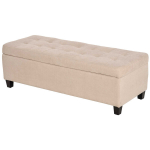 Polsterdatud pink panipaiguga, n&ouml;&ouml;pidega detailid, kandev&otilde;ime kuni 120 kg, m&otilde;&otilde;dud 125 x 49 x 41,5 cm, beež, Smėlio spalvos