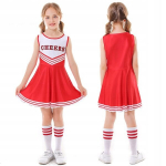 Laste cheerleader kost&uuml;&uuml;m punane karneval cheerleader t&uuml;druk 140