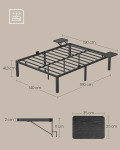 Metallist kaheinimese voodiraam 190 x 140 cm madratsile