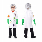 Mad teadlane kost&uuml;&uuml;m komplekt parukas karneval fancy dress lastele l