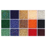 Klaasist &uuml;mmargused toruhelmed 12/0 RainBow&reg; 15 tumedat v&auml;rvi 10 g komplekt