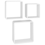 vidaXL kuubikukujulised riiulid, 3 tk, valge, MDF, Balta