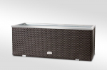 Alumiiniummetallist viimistlusega &otilde;ues pol&uuml;uretaanist lillepott, helepruun, 130 cm x 40 cm x 45 cm