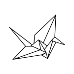 Metallist seinadekoratsioon Origami Black, 33x41 cm