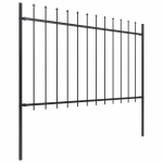 terava otsaga aed, terasest, 17 x 1,2 m, must, vidaXL
