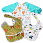 Veekindel pudip&otilde;ll taskuga 2tk. + veekindel pudip&otilde;ll pikkade varrukate ja taskuga 1tk, 6-24 kuud