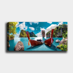 Reproduktsioon l&otilde;uendil Paadid, 30x80 cm
