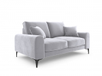 Kahekohaline diivan Mazzini Sofas Madara, veluur, h&otilde;be v&auml;rv/must