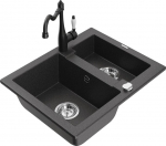 Graniidist k&ouml;&ouml;givalamu Mexen Carlos koos segisti ja valamuga, Black granite+Black