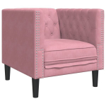 Elutuba tugitool，Chesterfield tugitool, roosa, samet CFE916599
