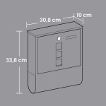 XXL postkast, 11 x 37 x 37 cm, roostevaba teras ajalehehoidjaga