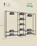 Riiulitega riidenagi 29 x 183 x 158,4 cm mattmust