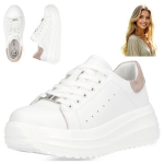Sneakers nahast poolkingad peal platvorm mugav moes valge Filippo DP6739/25 WH BE