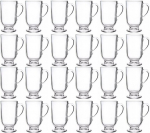 24x Klaasid latte kohvi, tee jaoks k&auml;epidemega, komplekt