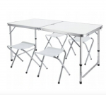 Kokkupandav matkalaud toolidega Jumi, valge