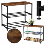 Loft stiilis jalan&otilde;ude riiul istmega, 3 tasandit, tamme imitatsioon