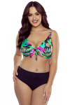 Vivisence Bikiinirinnahoidja Naiste ujumisriided Soft Cups triibuline reguleeritav EU 3203, Tropical,80C, 80C