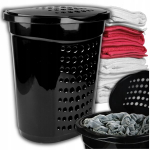 Must suur kaanega pesukott, 60l