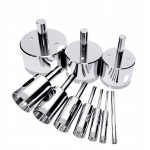 Teemantpuurid plaatidele, keraamikale, klaasile, komplekt 10 tk 6-68 mm