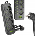 Masterled Pikendusjuhe 2 meetri kaabel 5xusb maandus 5 pistikupesa