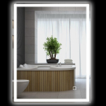 Vannitoapeegel valgustusega 90x70 cm LED-peegel Seinapeegel m&auml;lufunktsiooniga 3 valgusv&auml;rvi H&otilde;bedane, Sidabras
