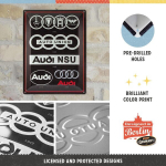 Retro plekkplaat Audi - Logo evolution 30x40 cm