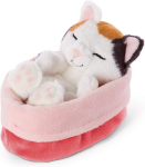 Nici kaisukaru magav kiisu kass 12 cm kreemjas punases/roosas korvis
