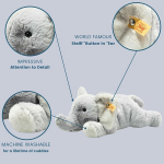 Pehme kaisus&otilde;ber Elna elevant - 28 cm - kaisukaru lastele - kaisu ja pehme - pestav - hele hall (064074)