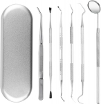 6-osaline hambahoolduse komplekt, hambaarsti instrumendid, hambakivi eemaldaja koertele ja inimestele, hambahoolduse komplekt, roostevabast terasest hambaarsti t&ouml;&ouml;riistad, hambaarsti peegel, suupeegel, hambatangid, hambakivi eemaldamine ise