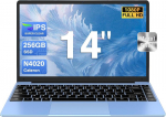 S&uuml;learvuti Notebook 14 tolli Win 11 Celeron N4020 s&uuml;learvuti 256gb Ssd toetab 1tb Ssd laiendust t&auml;ismetallist 1080p Bt 4.2 Mini Hdmi & juhtmevaba hiir klaviatuuri kile - sinine