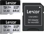 Telefoni m&auml;lukaart Lexar&reg; Professional SILVER PLUS 64GB 2pack LMSSIPL064G-B2ANG