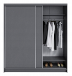 L&uuml;kandustega kahe uksega kapp Denver 200 cm + riidepuutoru + riiulid garderoob