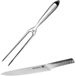 Weber deluxe lihunikun&otilde;ude komplekt, mis koosneb lihanikerdusnoast (tera 24 cm) ja kahvlist, valmistatud kvaliteetsest saksa roostevabast terasest, monoblock, ergonoomilised k&auml;epidemed - silder (17074)