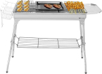 S&ouml;egrill, roostevabast terasest kokkupandav grill, 100 x 31 x 71 cm, v&auml;ljas, terrassil, k&auml;mpingus, grillipeoks, kasutamiseks 5-10 inimesele