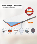 Eazzzy Topper Premium Cube Advance 9 cm k&otilde;rgus, kattemadrats, 2-in-1 p&ouml;&ouml;ratav kattemadrats jahutusfunktsiooniga, memory foam, hingav kate antibakteriaalse toimega, suurus 200 x 200 x 9 cm