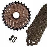 Ata 8 k&auml;iguline vabajooksu hammasrataste komplekt 13-28t + pyc kett + keti l&uuml;li, komplekt