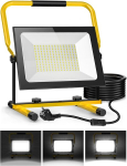 Viugreum led ehitusprožektor 200 w 20000 luumenit 6500 k reguleeritav suund 230 v k&uuml;lm valge esituli ip66 veekindel t&ouml;&ouml;valgusti 3 h&auml;mardustasemega ehitusesituli pistikuga 3 m kaabel