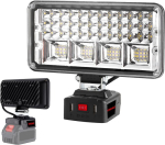 Onevan akulamp makita 18 v jaoks (ilma akuta), 90 w 5400 lm akuehitusprožektor t&ouml;&ouml;valgusti 84 led lambihelmega, ip66 veekindel, 2 heledust, led prožektor ehitusplatsidele