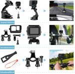 Tarvikute komplekt Gopro Hero 11 10 / Hero 9 Black jaoks, veekindel kaitse&uuml;mbris, snorgeldamistarvikud, jalgrattakinnitus, selfipulk, ujuv k&auml;epide, kandekott