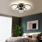 Must LED laelamp 72W &ndash; suur loftistiilis plafon puldiga, 6 r&otilde;ngast, kaasaegne disain