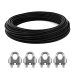 15m 3mm Pvc-kattega terastross 4 klambriga